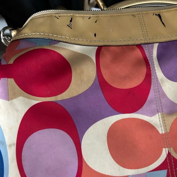 Coach Scarf Print Sateen Bag - Picture 6 of 12